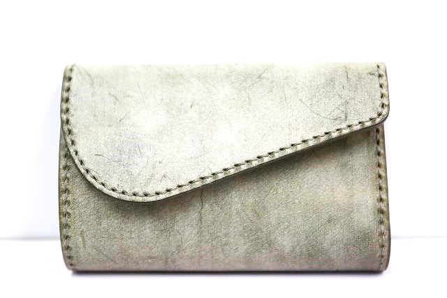 イタリアンタンニン鞣しアラスカレザー 使用 セミロングウォレット（二つ折り財布）特注カスタムオーダー