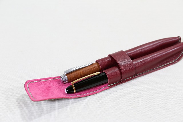 イタリアンタンニン鞣しラクダ革 使用 ペンケース （ボールペン 万年筆） 筆箱 特注オーダーメイド